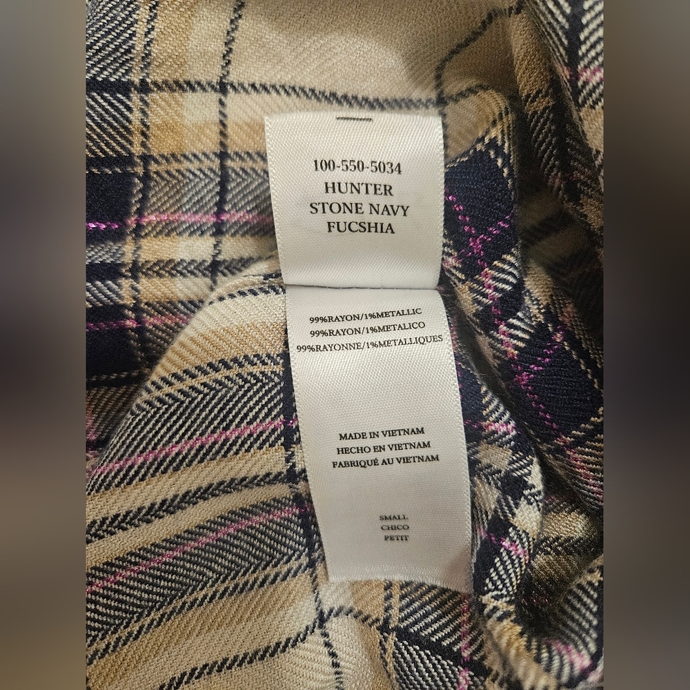 Rails Hunter Plaid Button-Down Shirt Stone Navy Fushia Size S - Picture 15 of 15